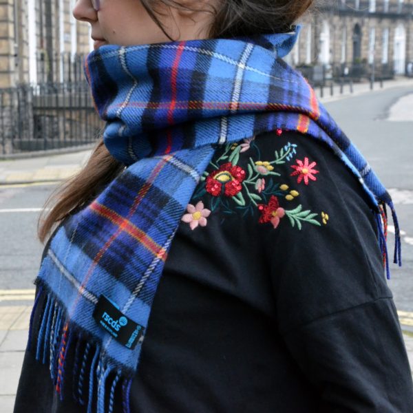 Lambswool tartan scarf